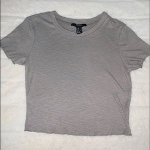 FOREVER 21 ruffled-ribbed tee !!